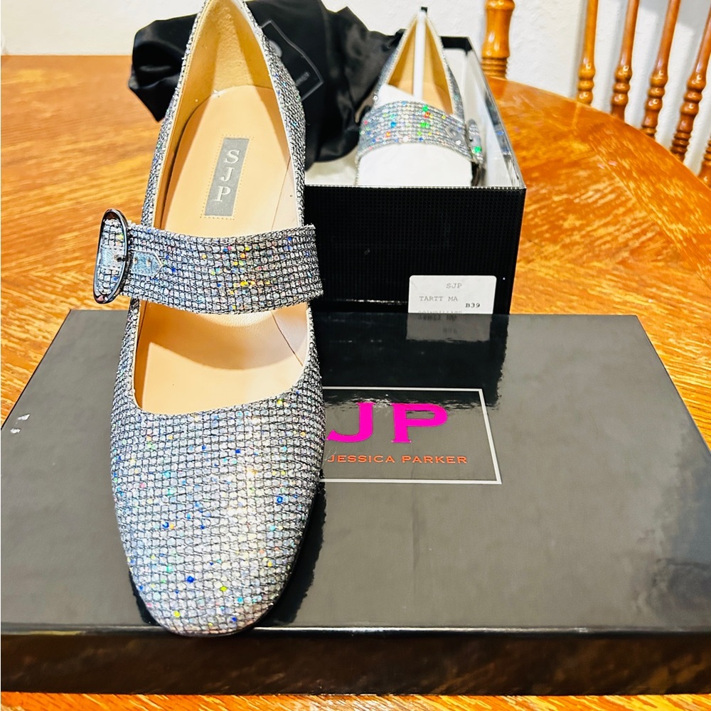 SJP by Sarah Jessica Parker Silver Glitter Heels